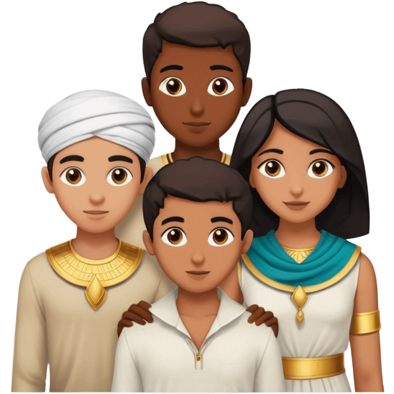 5 bestfriends, 1 south Asian girl, 1 Egyptian boy, 1 iranian girl, 1 moroccan boy , 1 black boy emoji