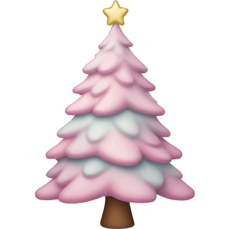 pastel pink christmas tree emoji