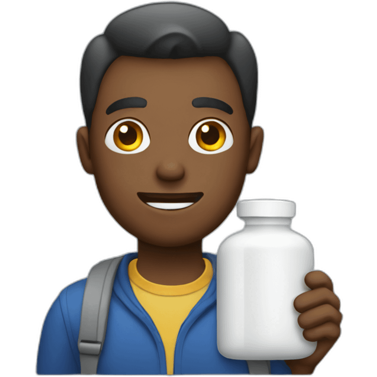 a guy with bag of medicines emoji