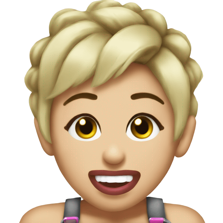 Miley Cyrus short hair tongue out emoji