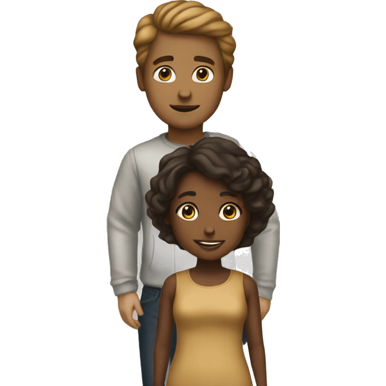 Brown girl and white guy emoji