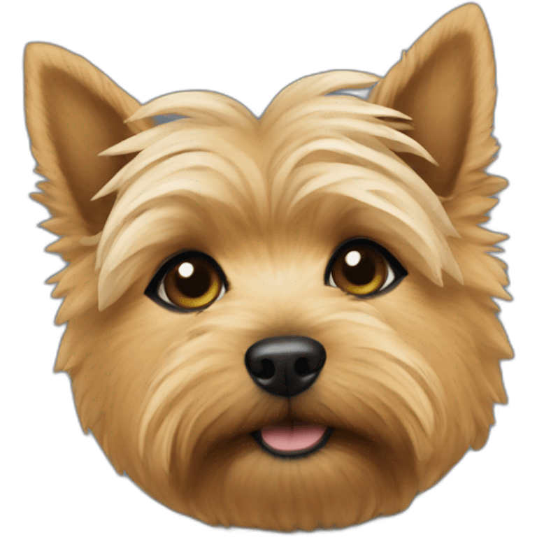 Norwich terrier with white eyebrows wearing sweater emoji