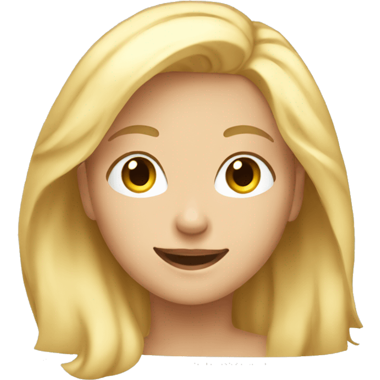 Blonde girl sends air emoji