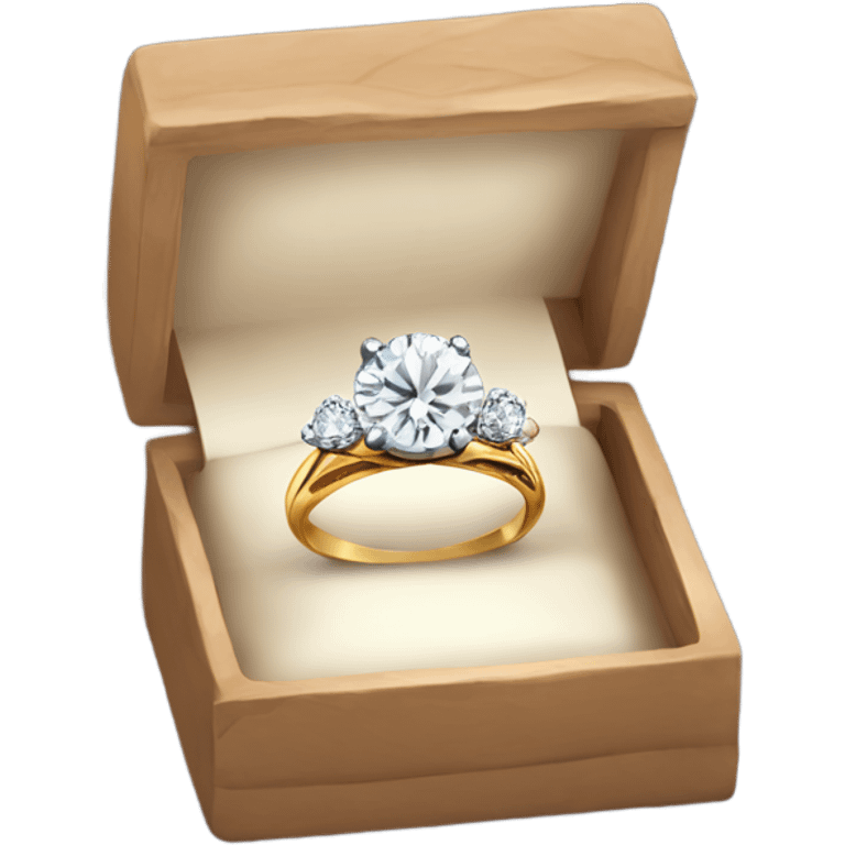 Diamond ring in a box with bouquet of roses  emoji