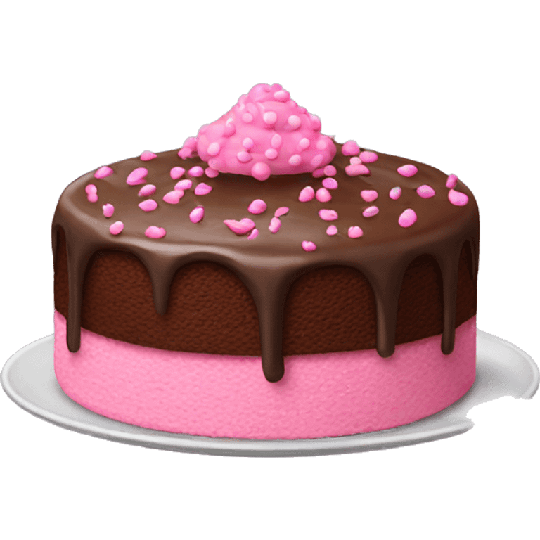 Chocolate cake with pink sprinkles  emoji