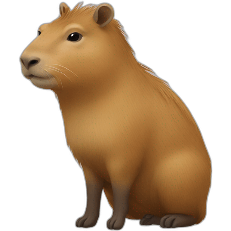 Un chat sur un capybara emoji