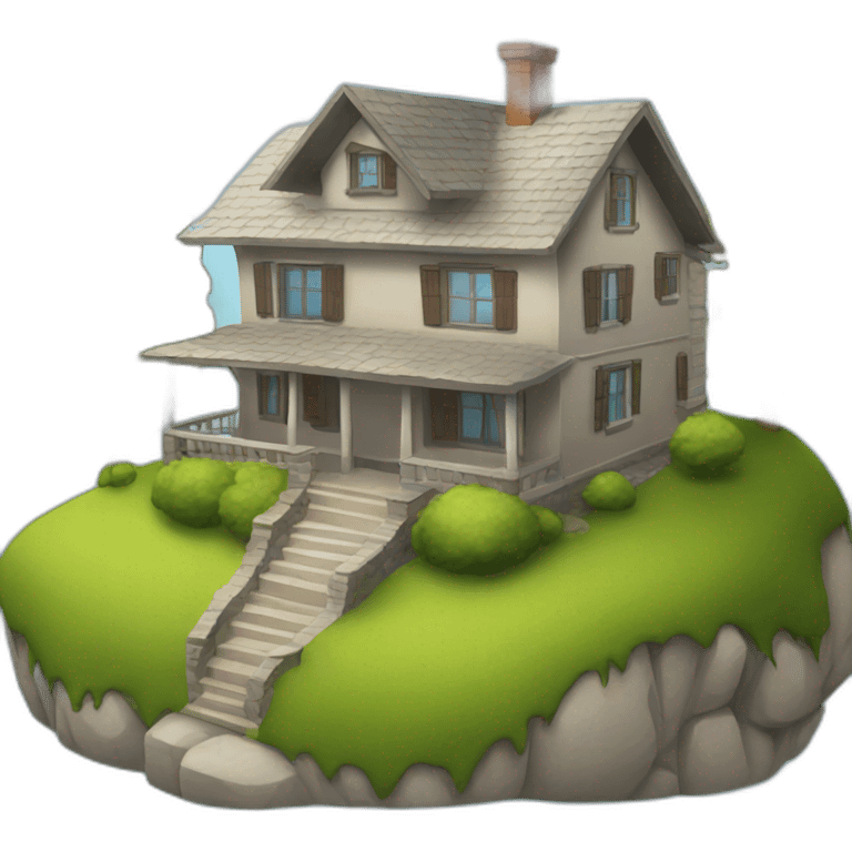 house on slope emoji