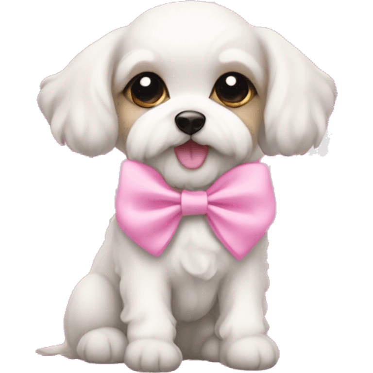 Schichon Puppy pink bow emoji