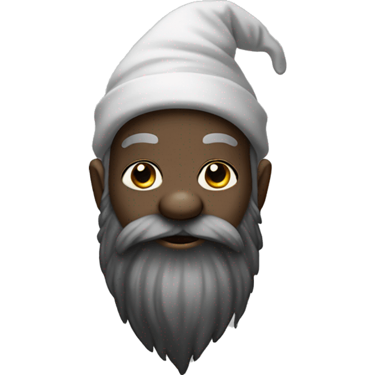 Black gnome with beard and nose ring emoji