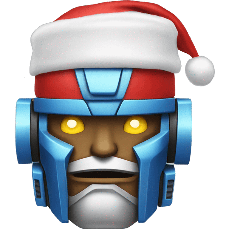 Transformer wearing a Santa hat emoji