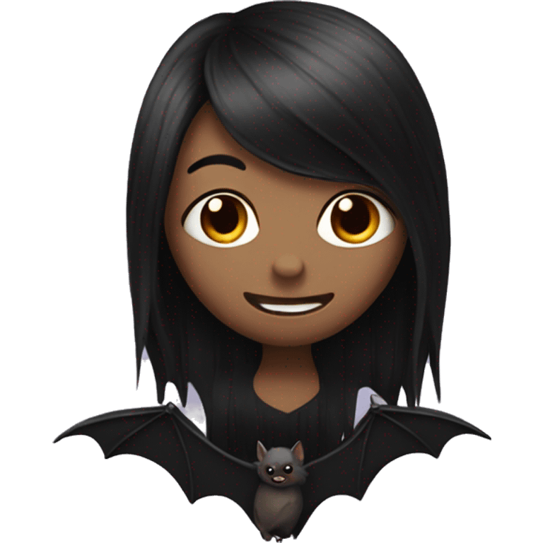 Bat with long black hair emoji