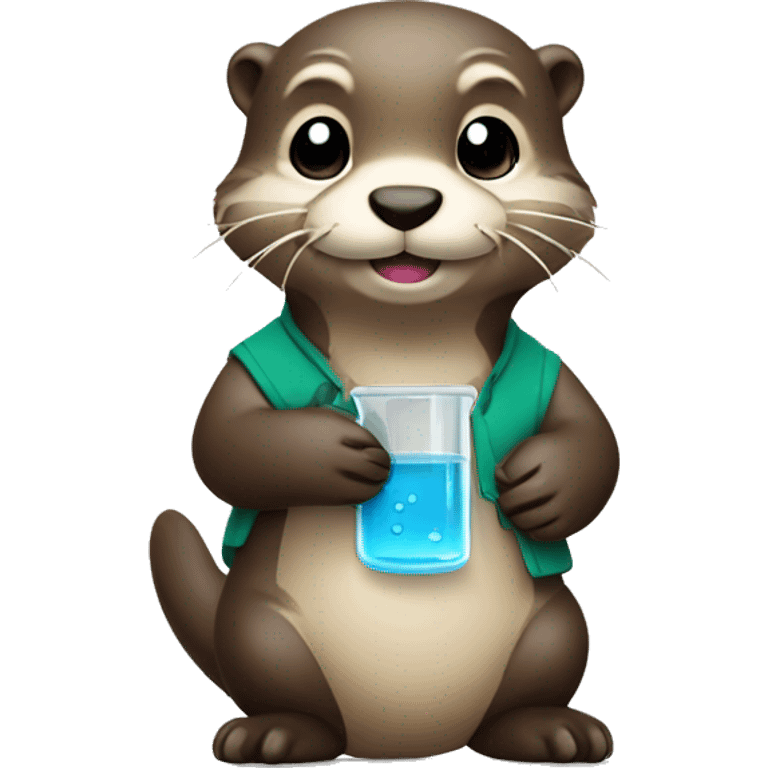 Cute otter holding beakers  emoji