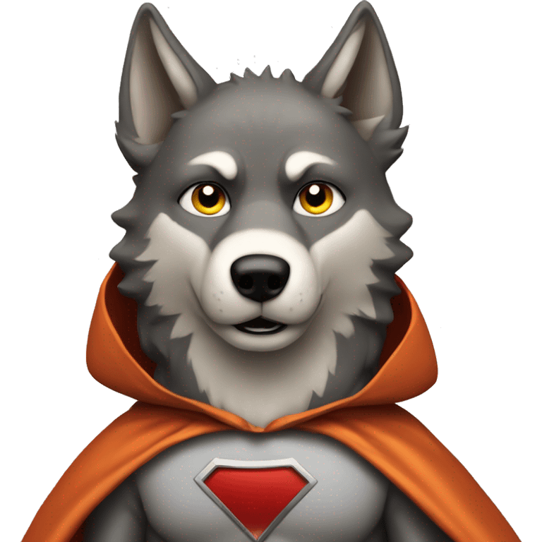 wolf superhero with cape emoji