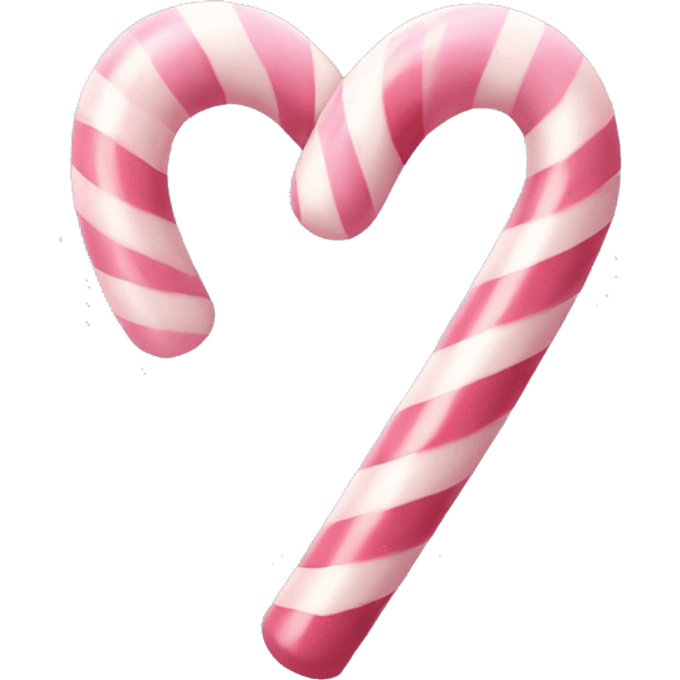 heart shaped pale pink candy cane emoji