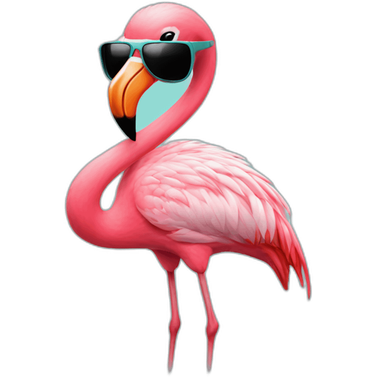 cool flamingo with sunglasses emoji