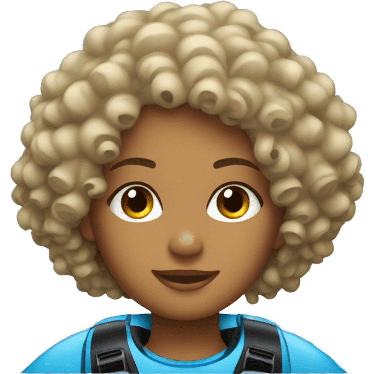 Curly haired girl on a jet ski  emoji