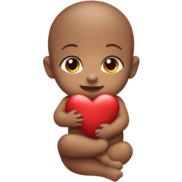 Baby holding heart emoji