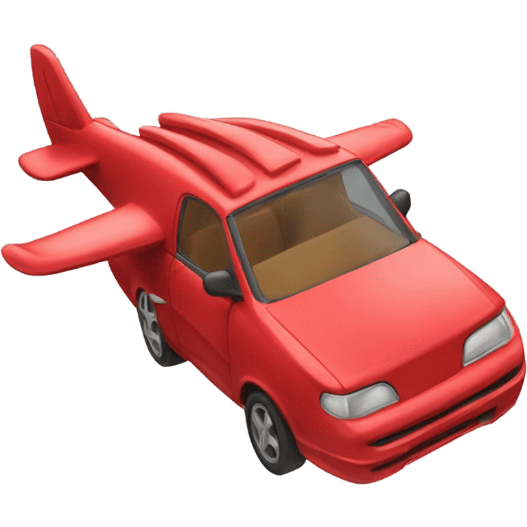 fly car with red color in sky emoji