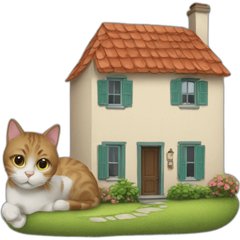 house and cat emoji