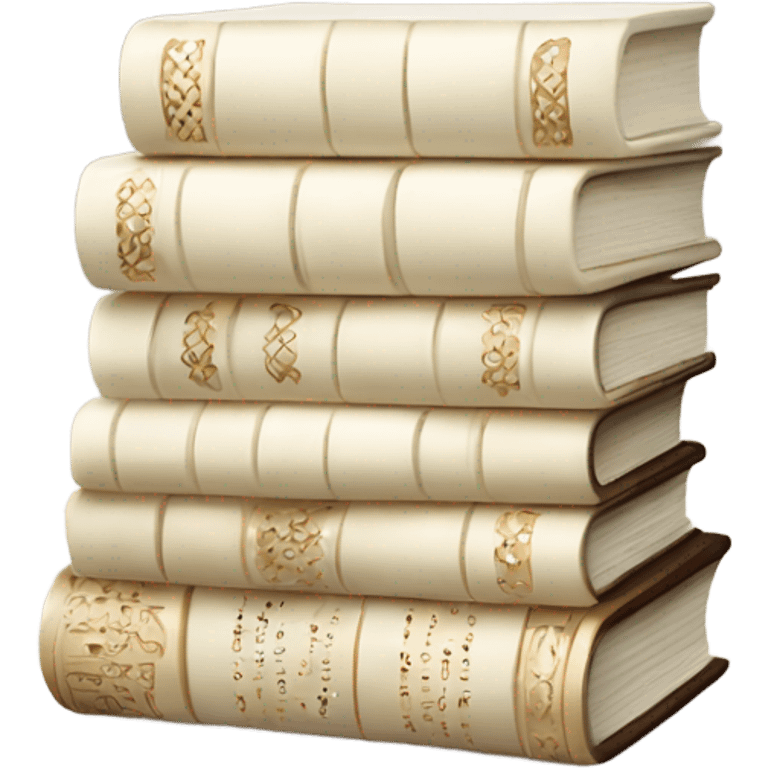 Ivory book stack tiny accents  emoji