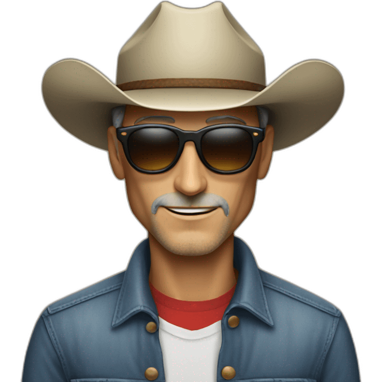 Steve Jobs with sunglasses and a cowboyhat emoji