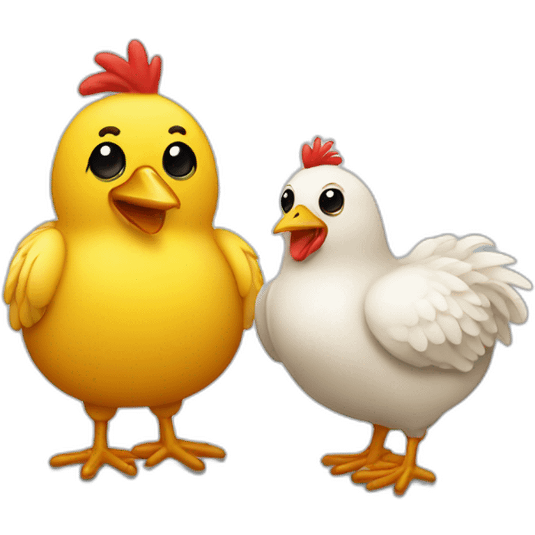 Pollito con su amiga  emoji