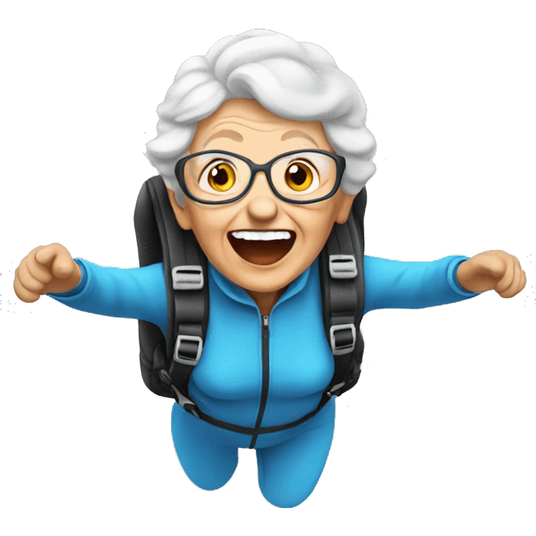 Old lady skydiving  emoji