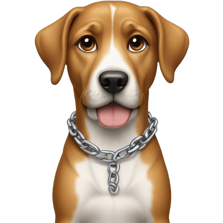 Dog with chain on emoji