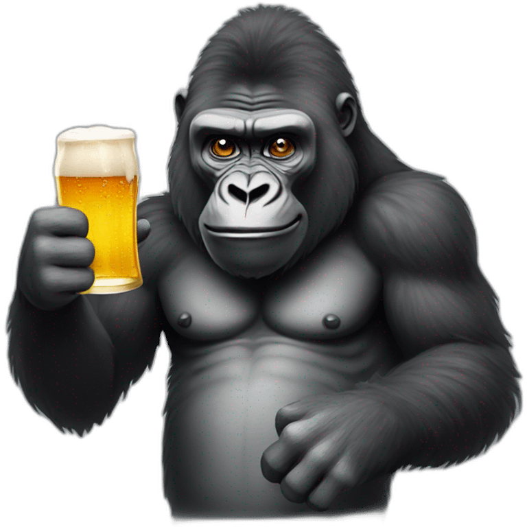 gorilla with a beer emoji