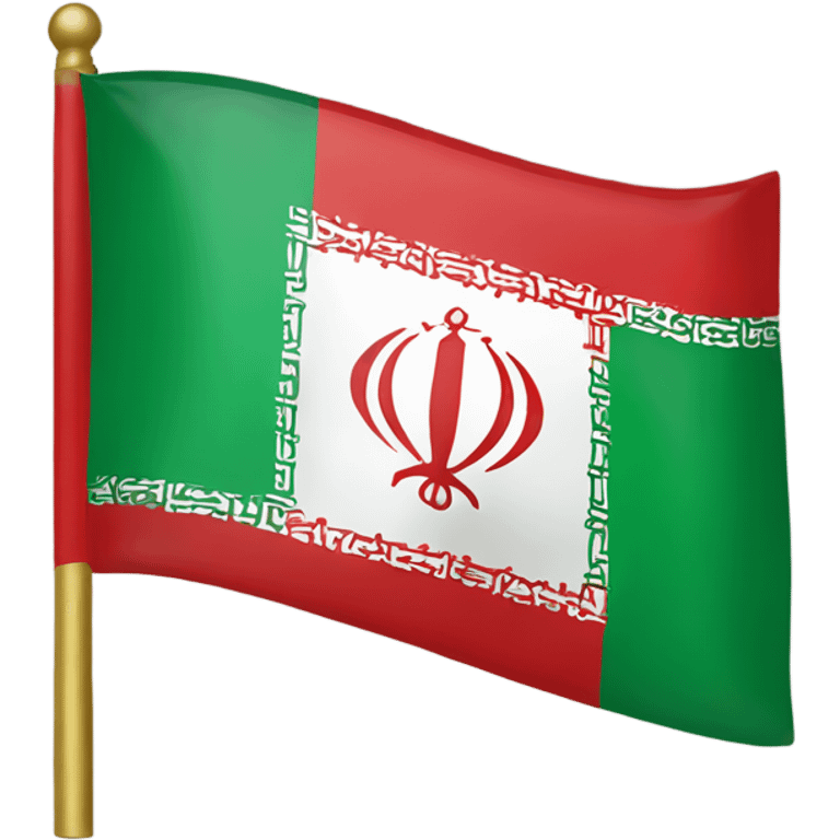 The flag of Iran but with a golden body and a golden bar emoji