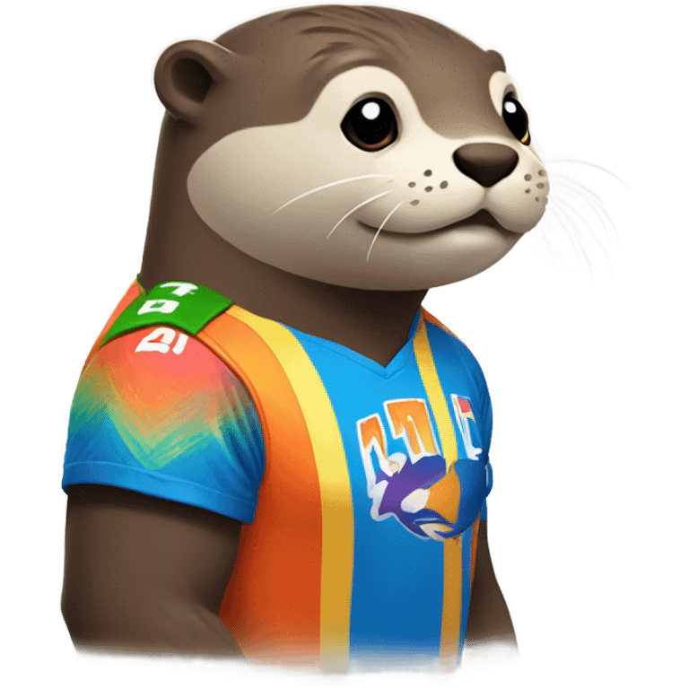 Otter wearing an esports jersey emoji