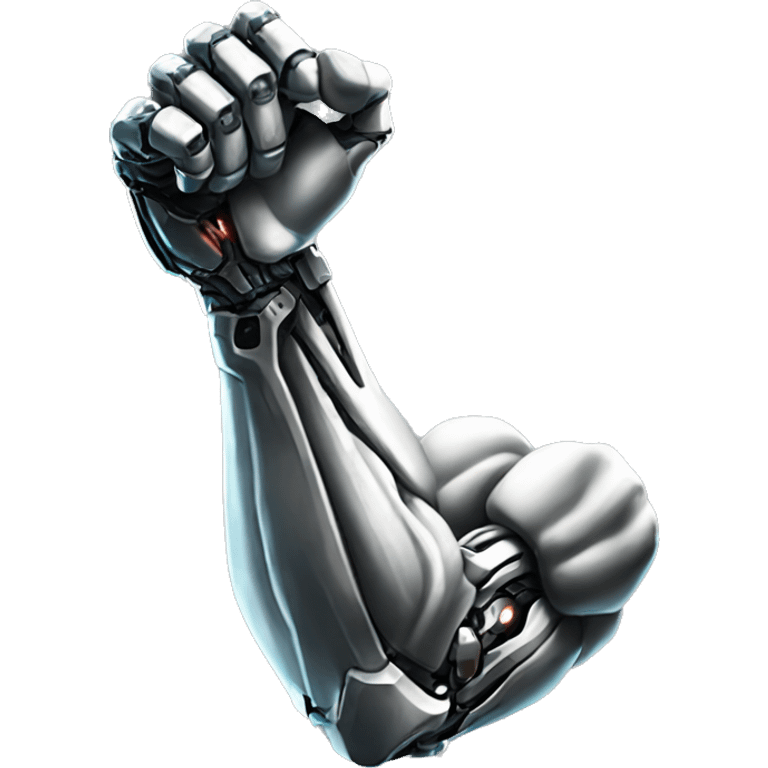 Cyborg arm only flexing bicep and shoulder emoji