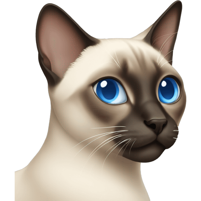 Siamese cat with cute blue eyes emoji