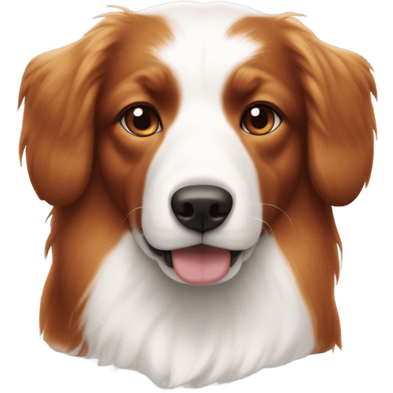 Dog Eurasian redhead and White poils court  emoji