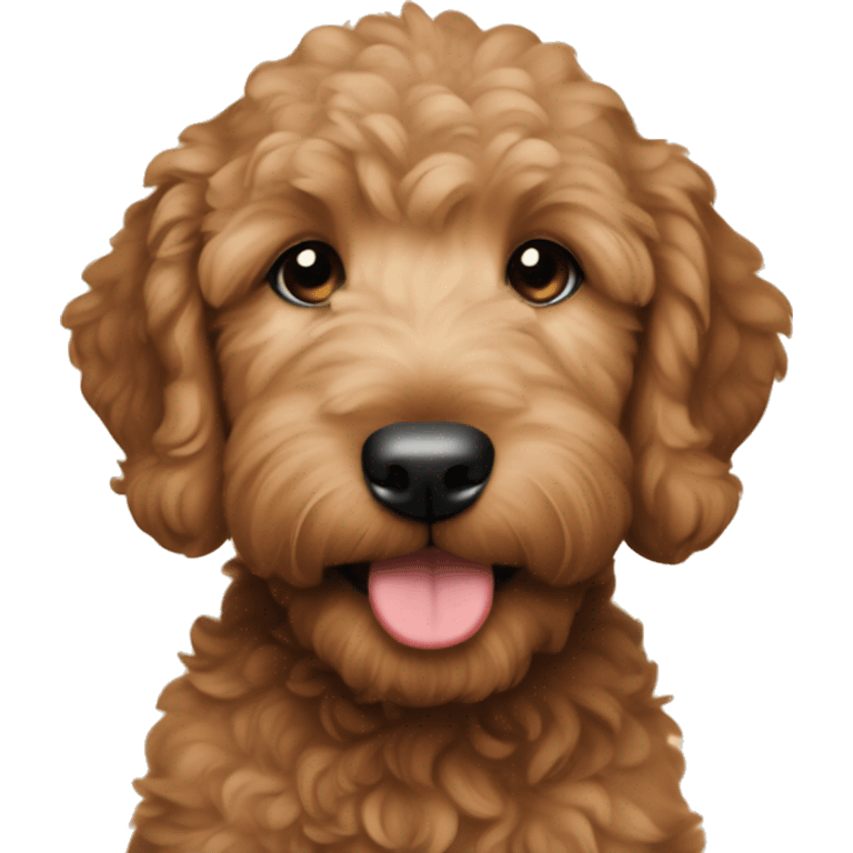 Brown Golden doodle puppy emoji