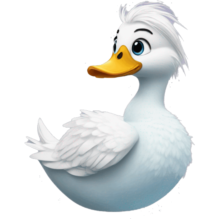 duck with hair like Elsa from frozen  emoji