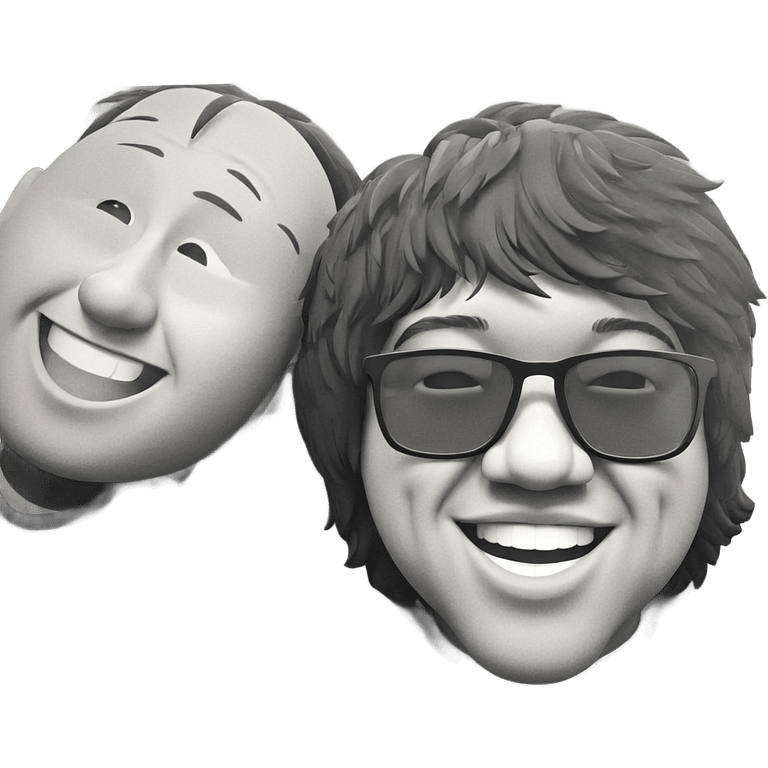 smiling couple in monochrome emoji