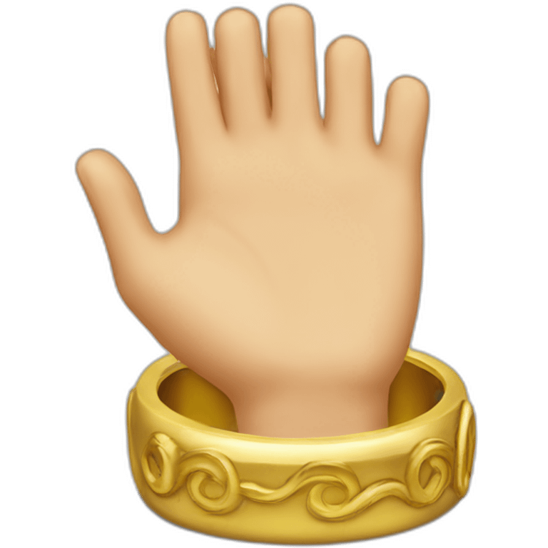 Thumb with a bigg gold ring emoji