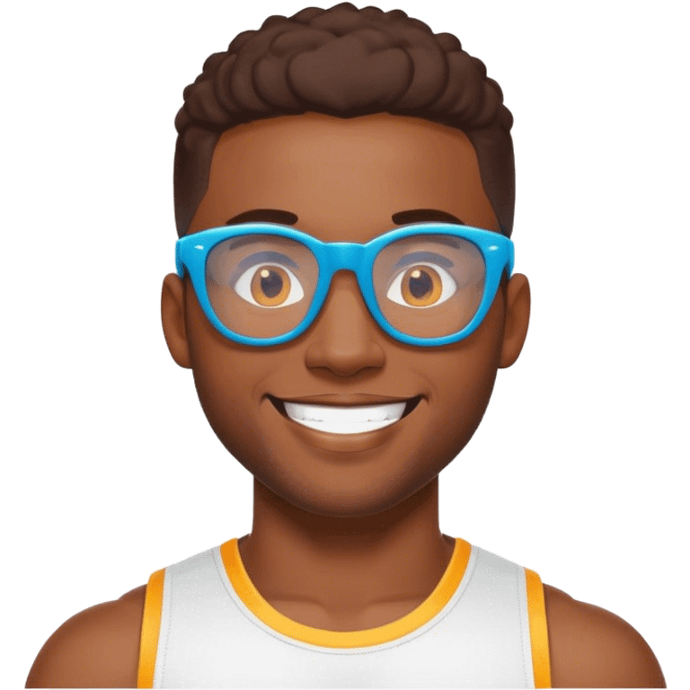 Handsome African American guy with sporty eyewear emoji