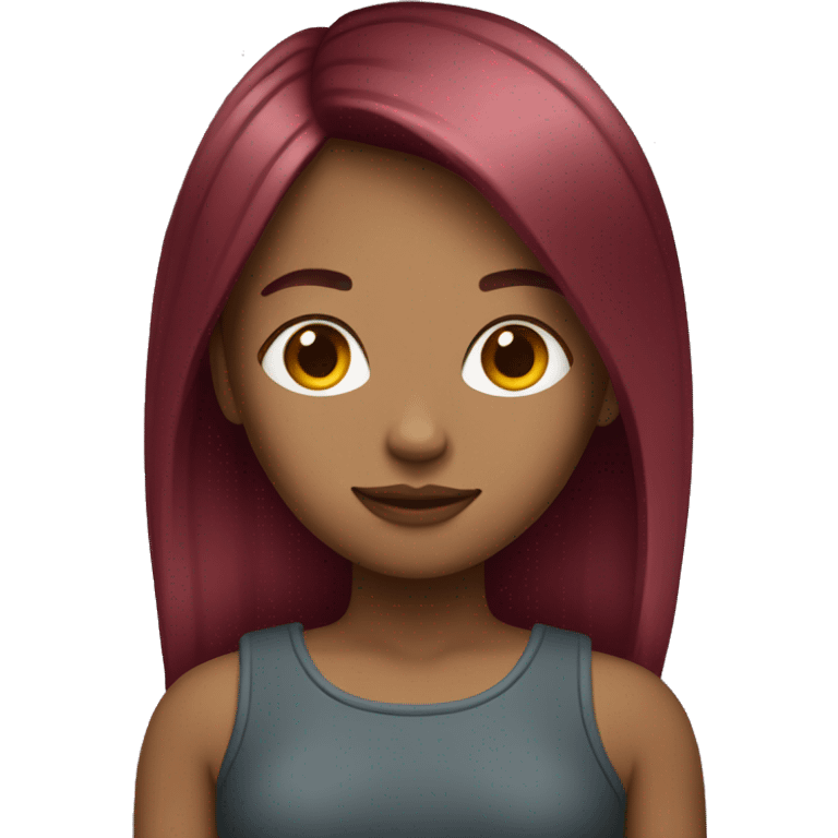 A girl with burgundy straight hair  emoji