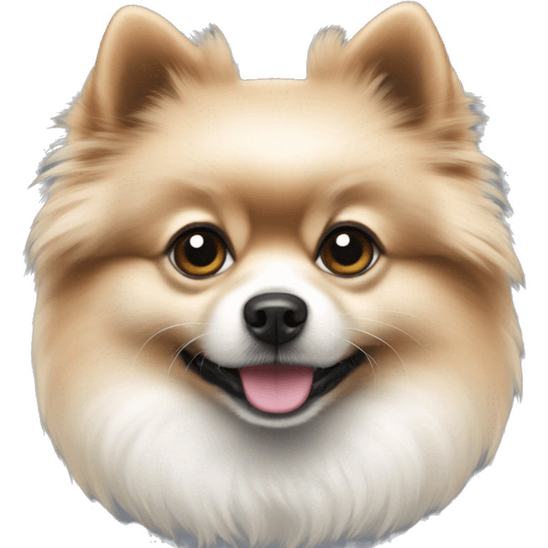 Black Pomeranian white chest  emoji