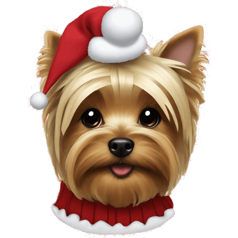 yorkshire terrier wearing christmas jumper emoji