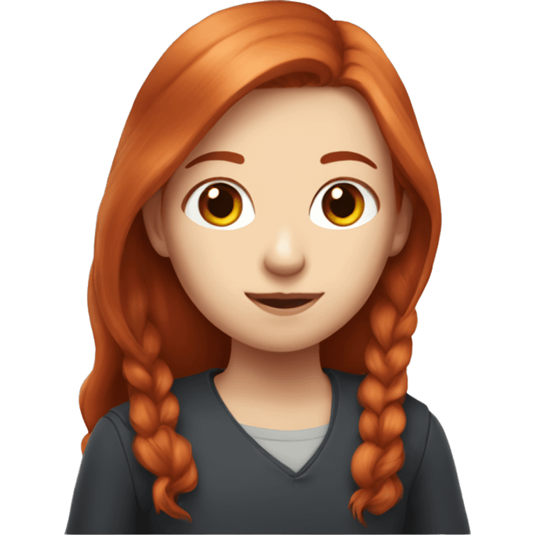 redhead girl with long hair with rat on her shoulder emoji