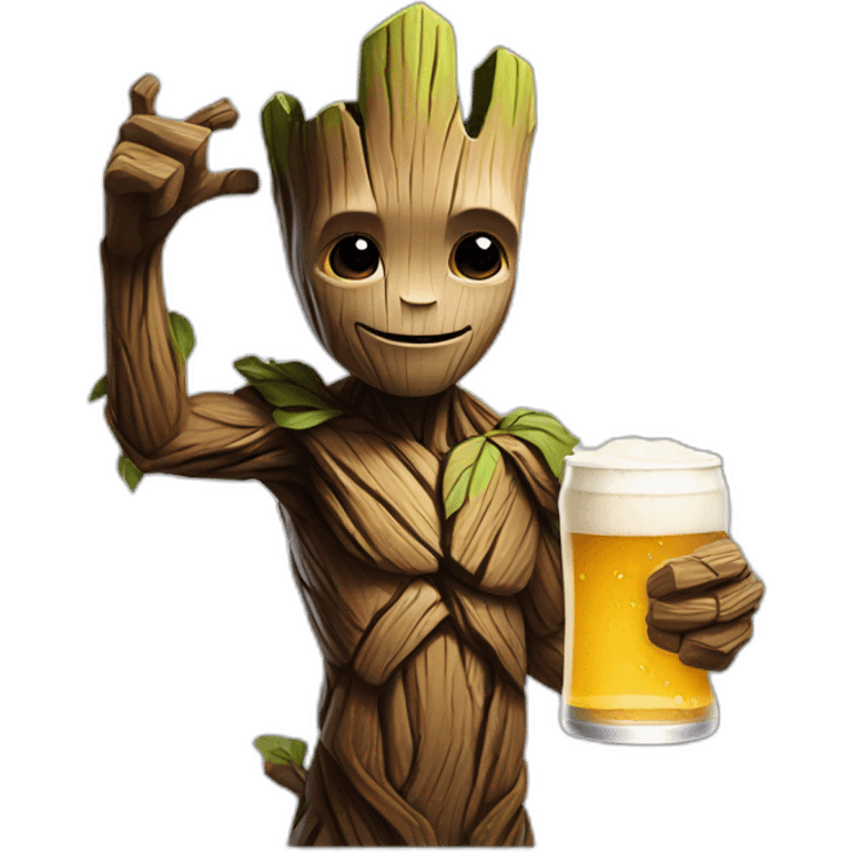 groot holding a beer emoji