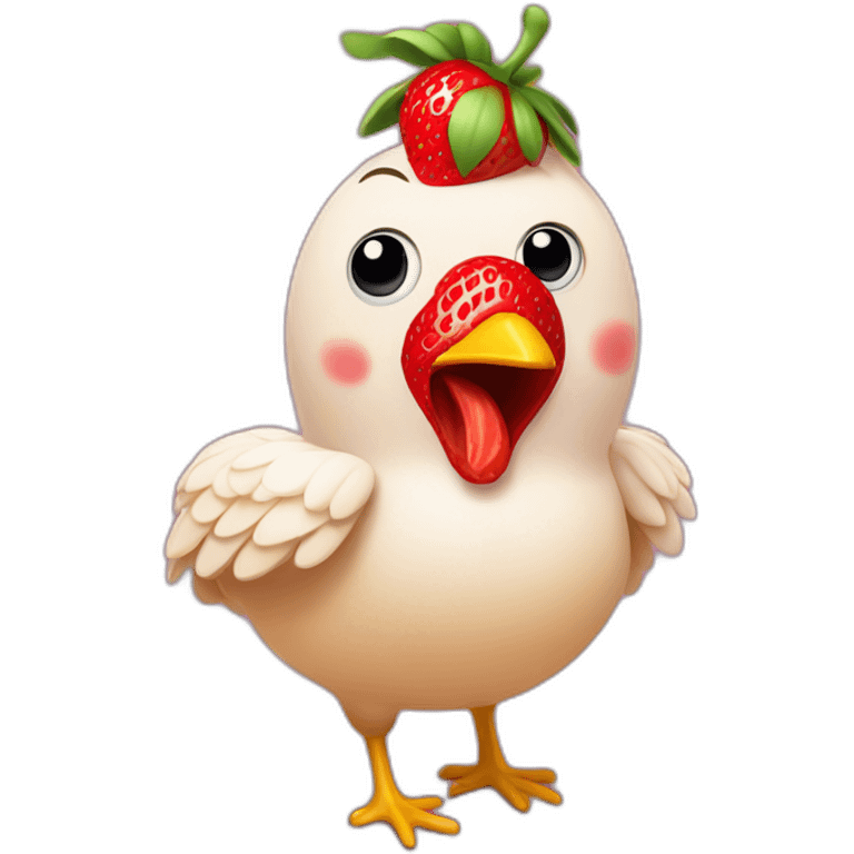 stawberry chicken emoji