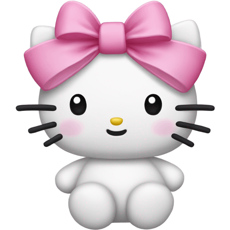 Hello kitty w pink bow emoji