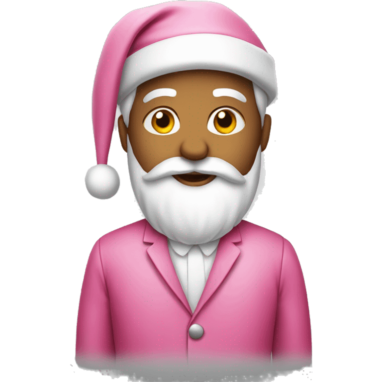 santa wearing pink suit emoji