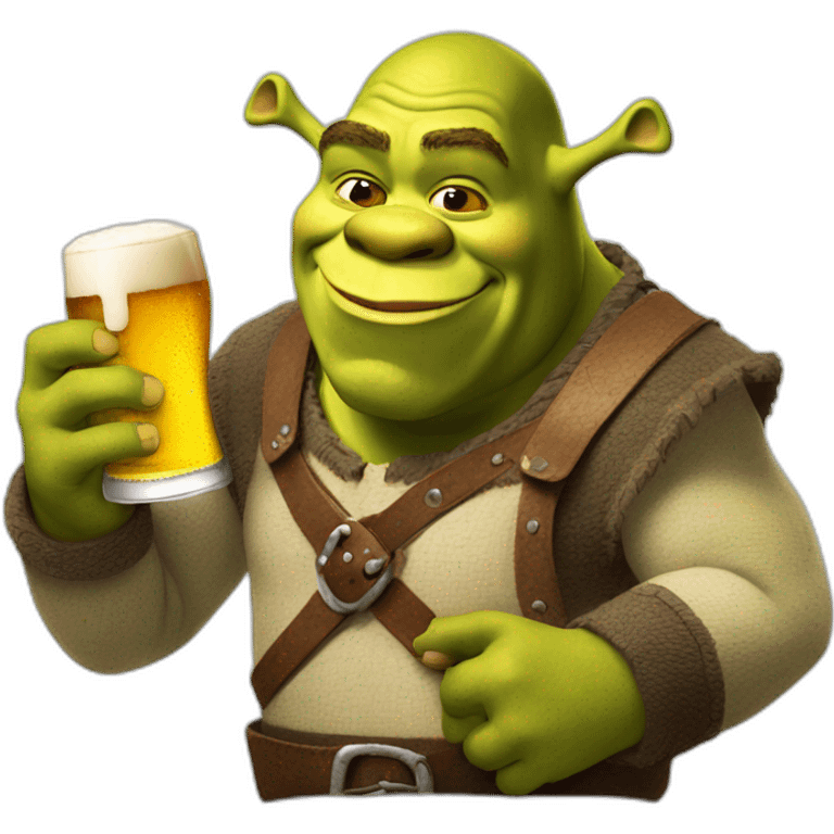 Shrek avec une bière emoji