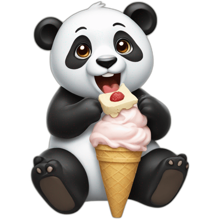 Panda eating ice cream emoji