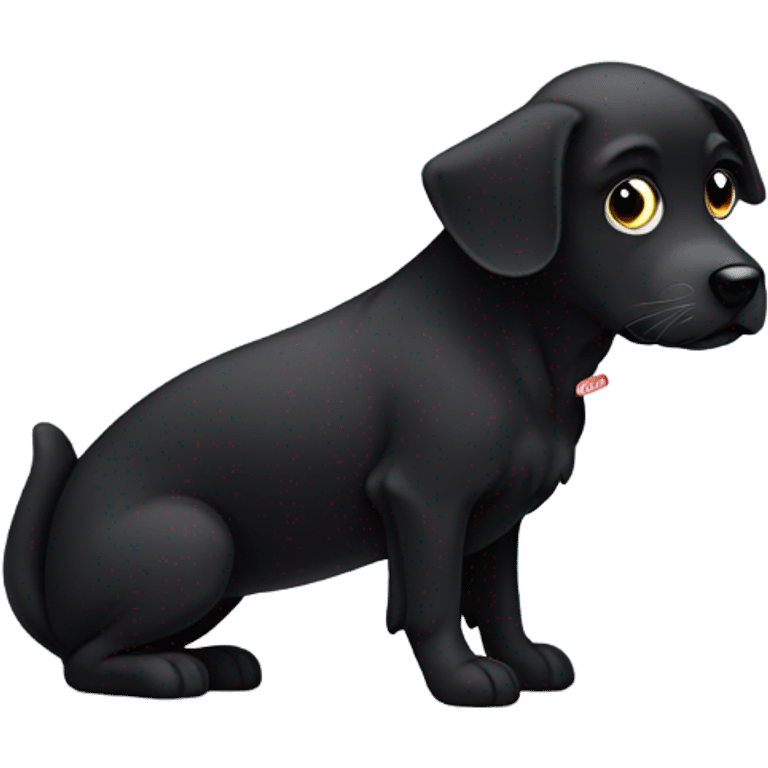 Black dog pooping  emoji